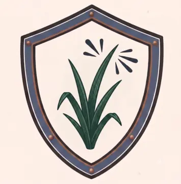 Lawn care shield icon